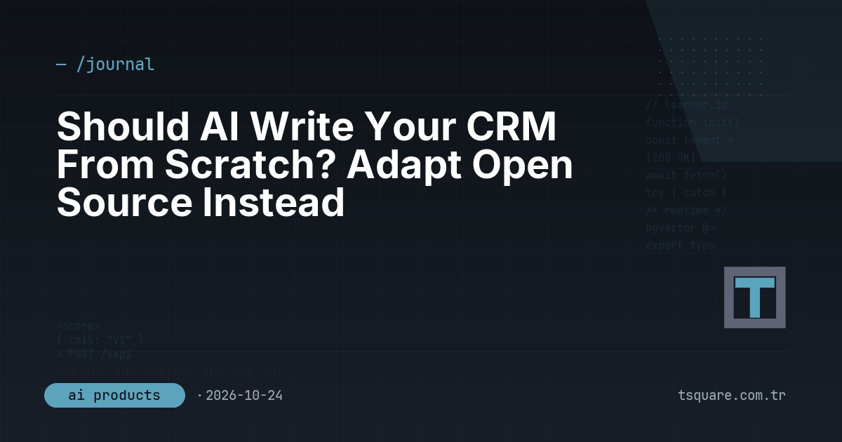 Should AI Write Your CRM From Scratch? Adapt Open Source Instead — T-Square engineering blog