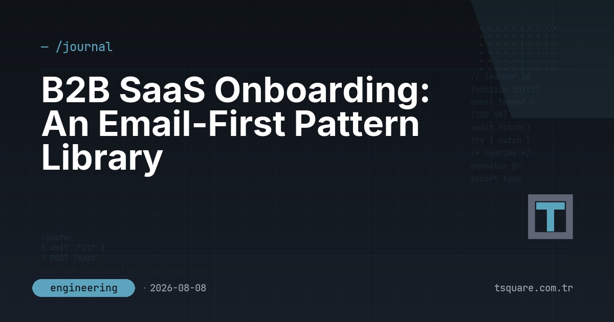 B2B SaaS Onboarding: An Email-First Pattern Library