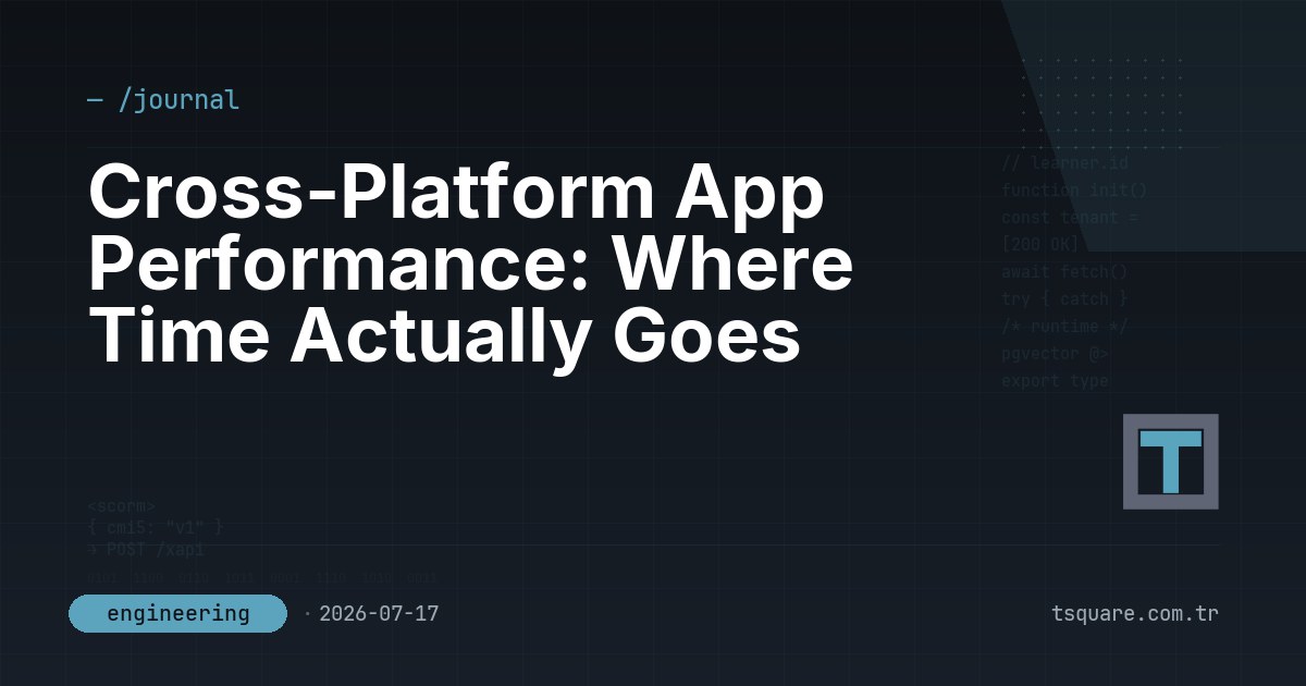 Cross-Platform App Performance: Where Time Actually Goes — T-Square engineering blog