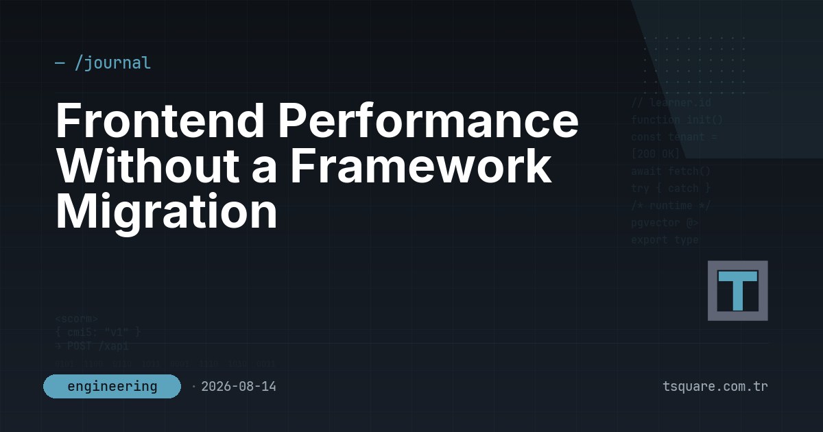 Frontend Performance Without a Framework Migration
