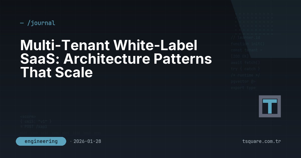 Multi-Tenant White-Label SaaS: Architecture Patterns That Scale