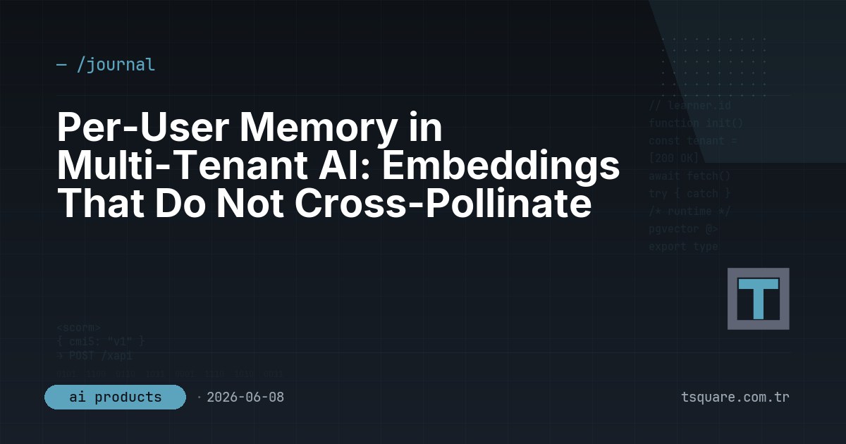 Per-User Memory in Multi-Tenant AI: Embeddings That Do Not Cross-Pollinate — T-Square engineering blog