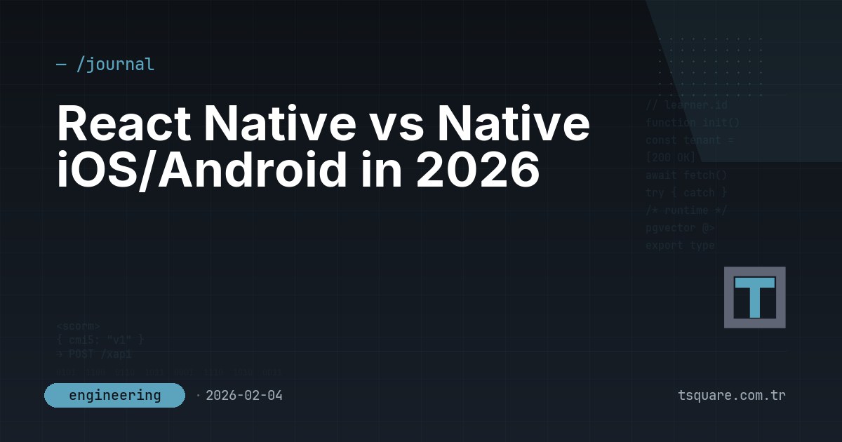 React Native vs Native iOS/Android in 2026 — T-Square engineering blog