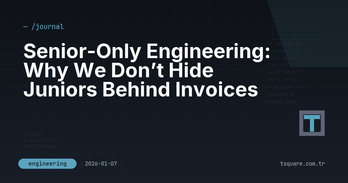 Senior-Only Engineering: Why We Don’t Hide Juniors Behind Invoices