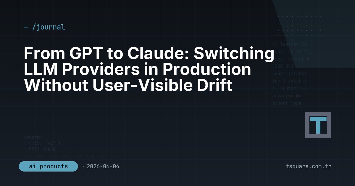 From GPT to Claude: Switching LLM Providers in Production Without User-Visible Drift — T-Square engineering blog