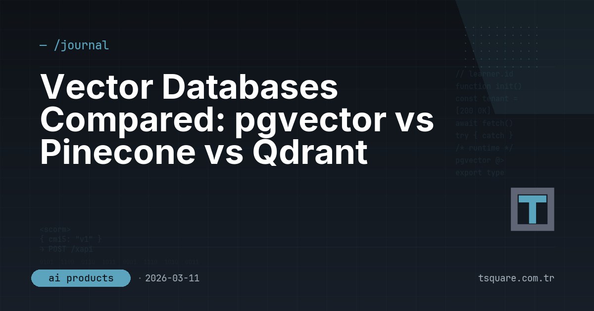 Vector Databases Compared: pgvector vs Pinecone vs Qdrant — T-Square engineering blog